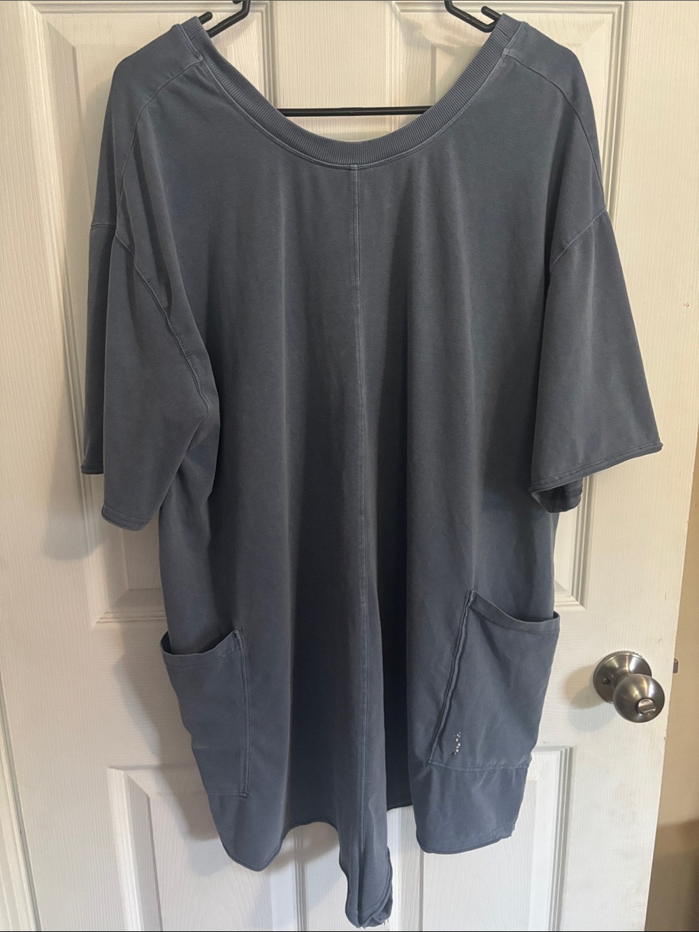 FP Movement by Free People Washed Slate Blue Relaxed Jumpsuit with Pockets